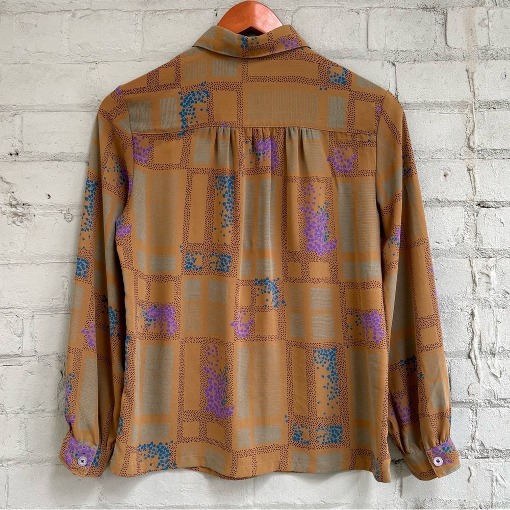 Vintage 80s Novelty Print Blouse - Picture 4 of 8